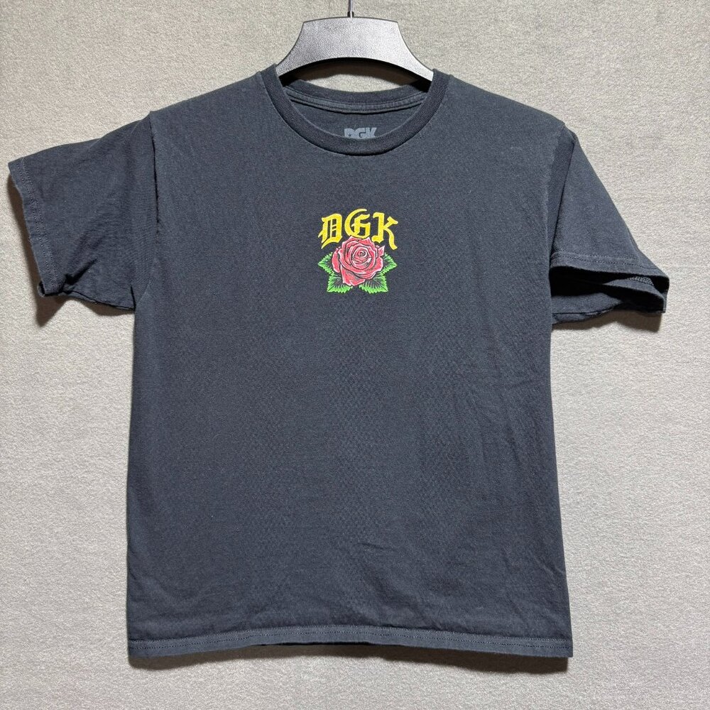 DGK Rose Graphic Our Lady "Came From Nothing" Black T-Shirt Size Large